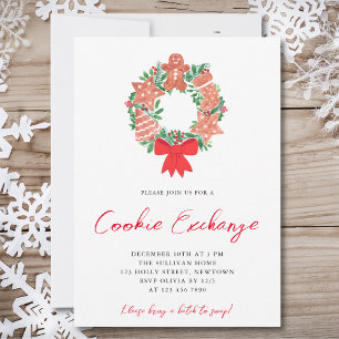 Invitation Cute pain d'épices Cookie Exchange Fête