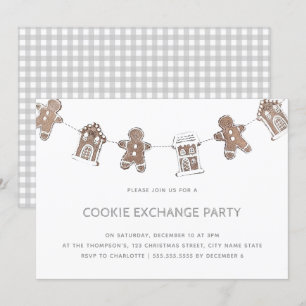 Invitation Cute pain d'épices Cookie Exchange Fête