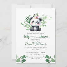 Cute Panda Baby shower de verdure neutre entre les