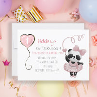 Cute Panda Ballerina Pink 1er anniversaire