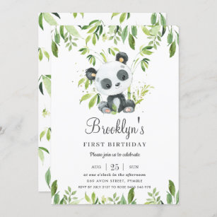 Cartes D'Invitation Panda, menu mariage - Badaboum