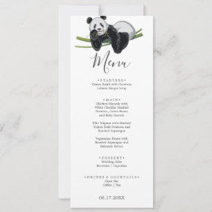 Invitation Cute Panda Green Bamboo fête d'anniversaire