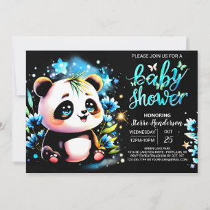 Invitation Cute Panda Magic Adventure Boy Baby shower