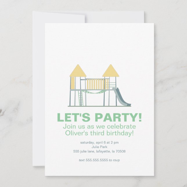 Invitation Cute Park Jungle Gym fête d'anniversaire (Devant)