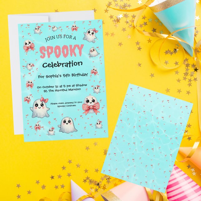 Invitation Cute Pastel Éffrayant Ghost Halloween Anniversaire (Créateur téléchargé)