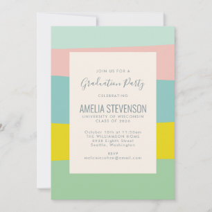 Invitation Cute Pastel Géométrique Spring Graduation Party
