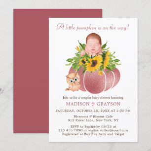Invitation Cute Petits Couples Citrouilles Baby shower Invita