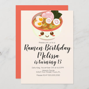 Invitation Cute Pho Oriental Ramen Anniversaire Dîner B