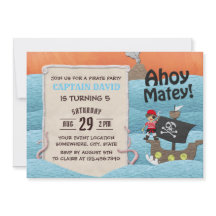 Cute Pirate Adventure Ahoy Matey Boy Anniversaire