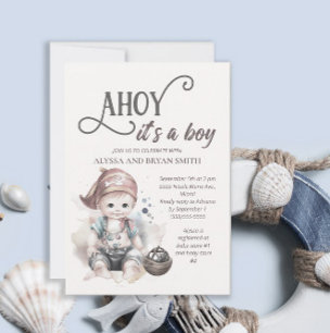 Invitation Cute Pirate Ahoy est un Baby shower garçon