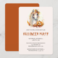 Cute Pony Orange Citrouille Famille Halloween