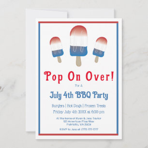 Invitation Cute Pop Sur 4 juillet Popsicle