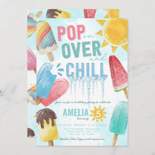 Invitation Cute Popsicle d'été Pop over Chill Anniversaire
