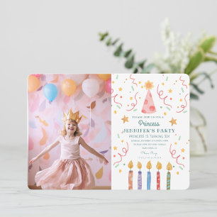 Invitation Cute Princess Photo Pink Castle Anniversaire Party