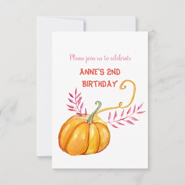 Invitation Cute Pumpkin Baby  Anniversaire  (Devant)