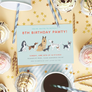 Invitation Cute Puppies Chien d'Enfants Fête d'anniversaire