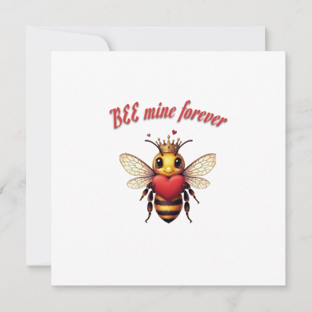 Invitation cute queen bee valentine (Devant)