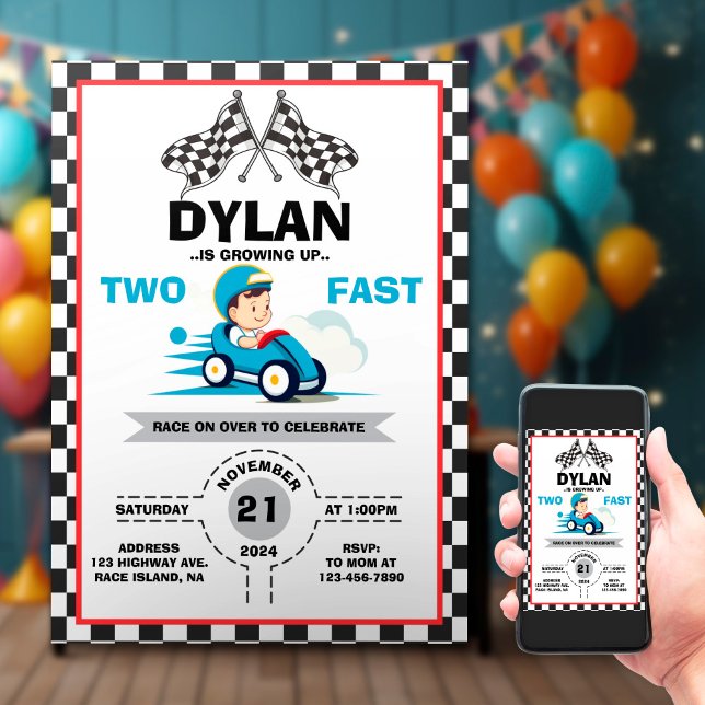 Invitation Cute Racer Deuxième Vitesse (Créateur téléchargé)