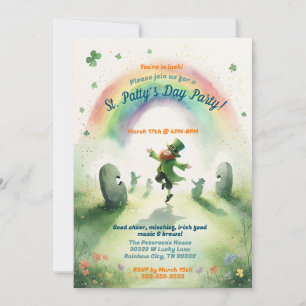 Invitation Cute Rainbow Irish Jig St. Patrick's Day Party