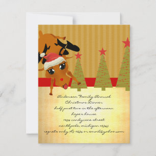 Invitation Cute Reindeer
