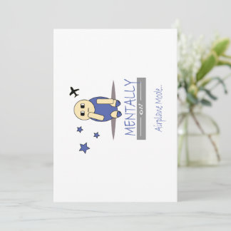 Invitation Cute Relatable Chimy Airplane Mode Greeting Card