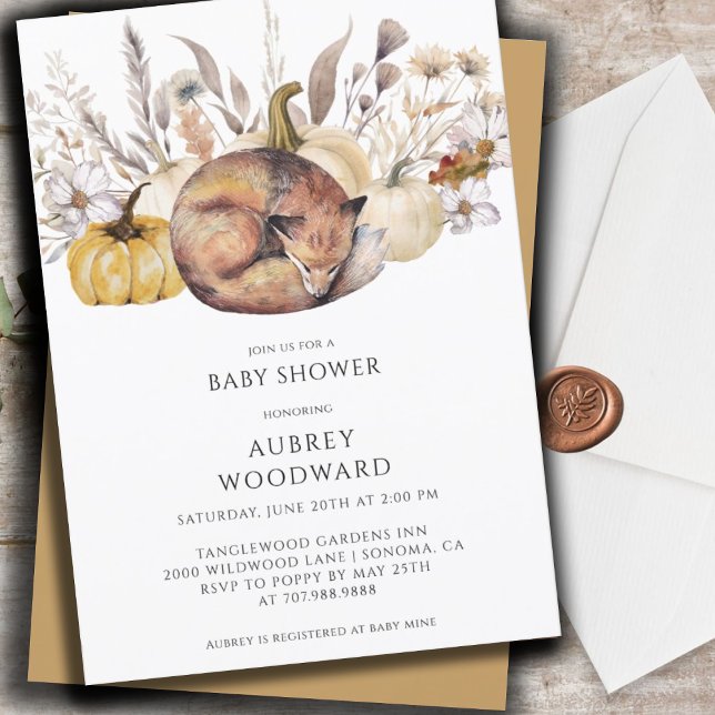 Invitation Cute Renard des bois Citrouille automne (Créateur téléchargé)