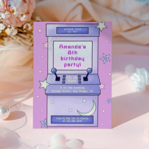 Invitation Cute Retro Arcade Game Anniversaire de enfant Invi
