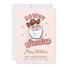 Cute Retro Howdy Père Noël Cowboy Texas Noël