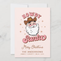 Cute Retro Howdy Père Noël Cowboy Texas Noël