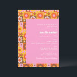 Invitation Cute Retro Super Floral Rose Orange Bat mitzvah<br><div class="desc">Cute Retro Super Floral Rose Orange Bat mitzvah Invitation</div>