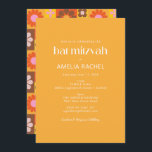 Invitation Cute Retro Super Géométrique Jaune Bat mitzvah<br><div class="desc">Ajoutez des vibes rétro à votre Bat mitzvah avec ces invitations colorées super qui présentent un motif floral géométrique les années 70 esthétique en jaune,  rose,  orange et marron.</div>