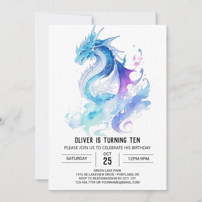 Invitation Cute Roaring Fun Dragon Aventure Anniversaire (Devant)