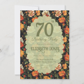 Invitation Cute Rose Flower Boho Birthday