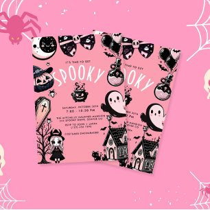 Invitation Cute rose Kawai Éffrayant temps Halloween
