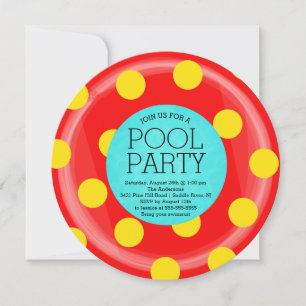 Invitation Cute rouge Tube intérieur Floatie Summer Pool Part