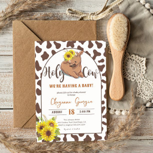 Invitation Cute Rustic Country Cow Farm Animal Baby Shower