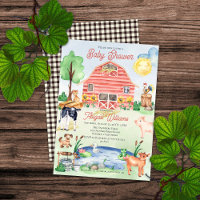 Cute Rustic Farm Animaux Barnyard Baby shower