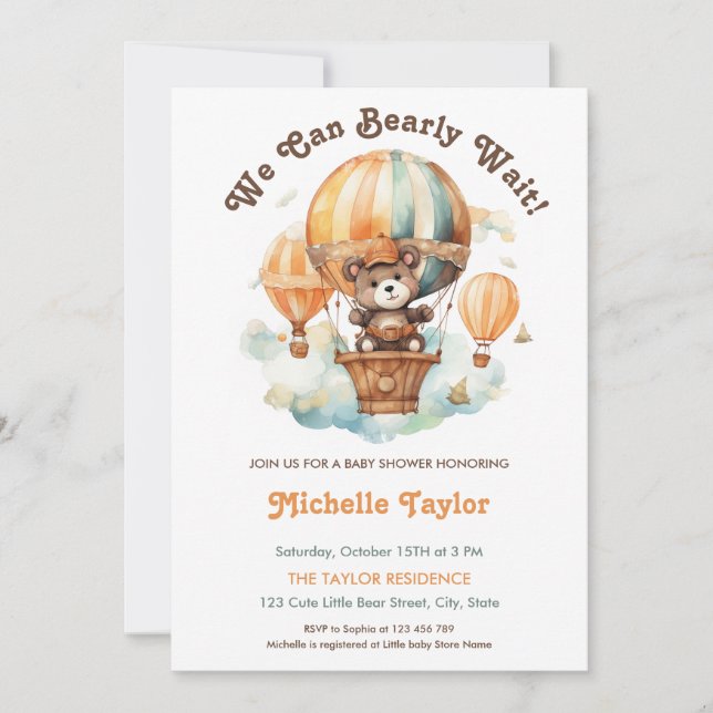Invitation Cute Rustic Nous Pouvons Attendre Bébé Garçon Ball (Devant)