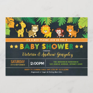 Invitation Cute Safari Jungle Animals Baby shower