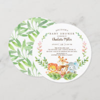Cute Safari Jungle Animaux Garçons Baby shower