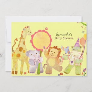 Invitation Cute Safari Jungle Baby Animaux Baby shower