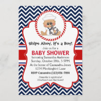Cute Sailor Boy Baby shower nautique