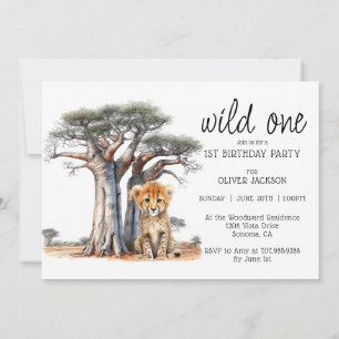 Invitation Cute Savannah africaine Wild Un 1er anniversaire