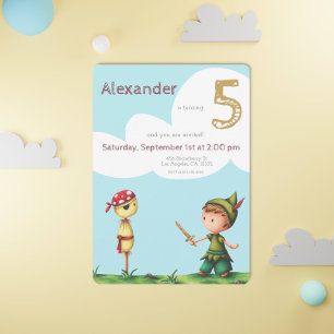 Invitation Cute Scarecrow Pirate Adventure Anniversaire de en