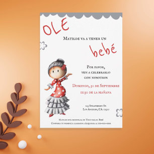 Invitation Cute Sevillana Danseuse Baby shower espagnol