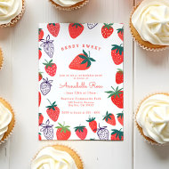 Invitation Cute simple Berry Rouge doux Anniversaire