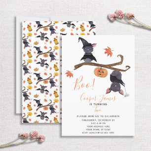 Invitation Cute Simple Halloween chauves-souris enfant 2e ann