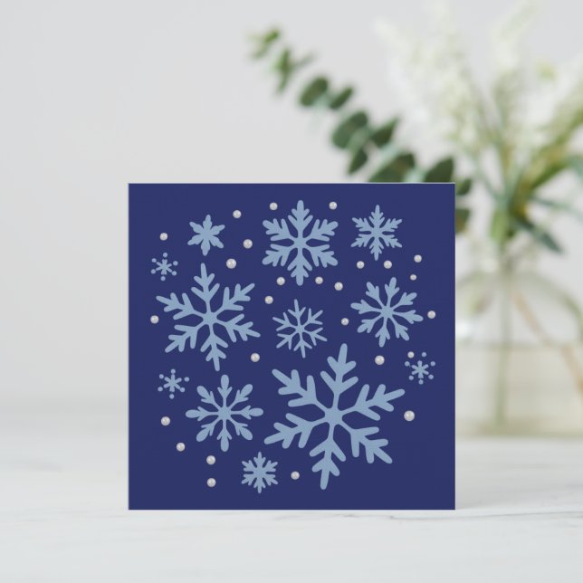 Invitation Cute Snowflake Christmas Winter Holiday Cozy Xmas  (Debout devant)