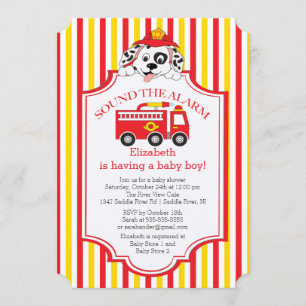 Invitation Cute Sound L'alarme Baby shower d'incendie Invitat