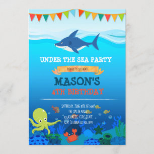 Invitation Cute sous l'invitation des fêtes de mer